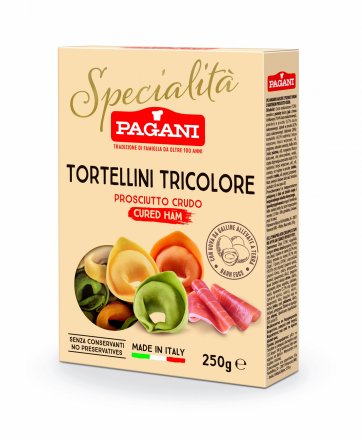 TORTELLINI TRICOLORE Z SZYNKĄ PROSCIUTTO CRUDO