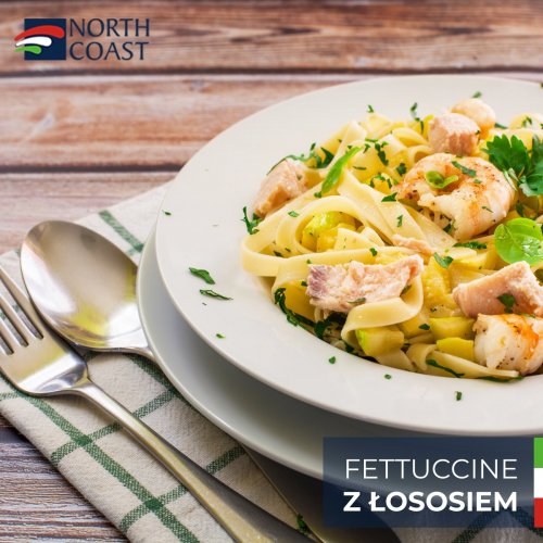 Fettuccine z łososiem